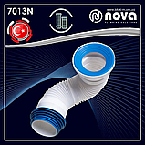 Гнучка коротка армована труба для підключення унітазу Ø110 довжина 250-350 мм NOVA 7013N, фото 4