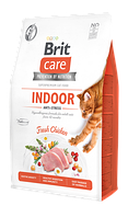 Сухой корм для кошек, живущих в помещении Brit Care Cat GF Indoor Anti-stress 2 кг (курица) o