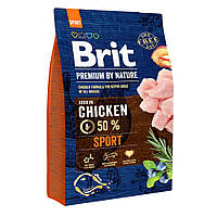 Сухой корм для активных собак всех пород Brit Premium Sport 3 кг (курица) o