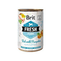 Консервированный корм Brit Fresh Fish/Pumpkin для собак с рыбой и тыквой, 400 г o