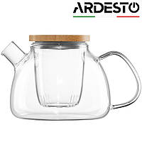 Заварник (чайник для заваривания) Ardesto Midori 1 л, стеклянный (боросиликатное стекло), прозрачный