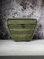 Маленький тактический напашник на плитоноску, военная защитная сумка с креплением Молле, цвет олива mus