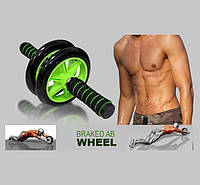 Гимнастическое спортивное фитнес колесо Double wheel Abs health abdomen round | Тренажер-ролик для мышц mus