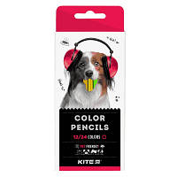 Карандаши цветные Kite трехгранные Dogs 12 шт. K22-054-1 JLK