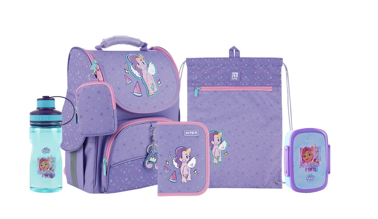 Шкільний набір Kite My Little Pony (рюкзак, пенал, сумка, ланчбокс, пляшка) SET_LP24-501S