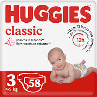 Подгузники Huggies Classic 3 4-9 кг Jumbo 58 шт 5029053543109 JLK