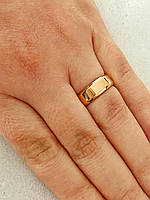 Позолоченное Обручальное Кольцо "Американка" ширина 6мм, Обручалка. Позолота