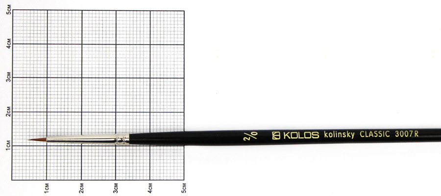 Пензель колонок круглий Kolos Classic 3007R № 00 коротка ручка (4230070R00)