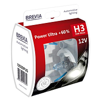 Лампа Brevia галогеновая H3 12V 55W PK22s Power Ultra +60% S2 (12030PUS)