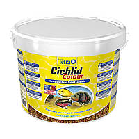 Сухой корм для аквариумных рыб Tetra в гранулах Cichlid Colour 10 л (для всех цихлид) o