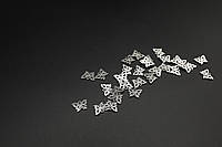 Кулоны металлические для создания украшений Бабочка цвет серебряный 15х11мм Подвески для рукоделия