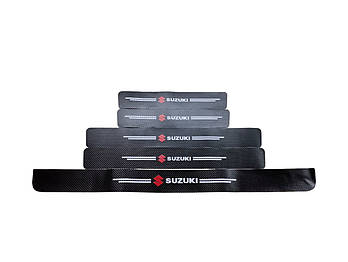 Захисна плівка накладка на пороги та бампер для Suzuki- Чорний Карбон 5 шт