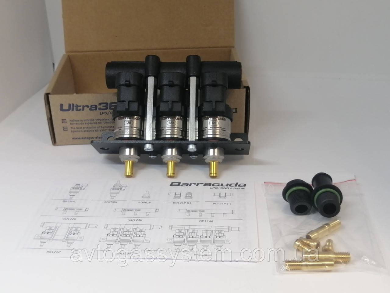 Форсунки газові Barracuda 120Nl/min в планці 3 циліндри, фото 1