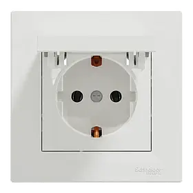 Schneider Electric ASFORA EPH3100121 Розетка одинарна із заземленням і кришкою