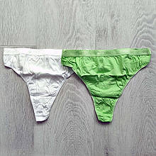 Жіночі стрінги ATLANTIC у наборі з 2 шт. розмір L білого та зеленого кольору