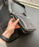 Кожаная Портупея (сумка для документов, кошелька, телефона , кобура) чёрная Код/Артикул 134 Т - 644