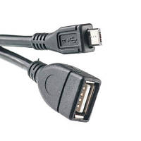 Дата кабель OTG USB 2.0 AF to Micro 5P 0.10m PowerPlant KD00AS1232 JLK