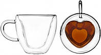 Чашка для чая и кофе с двойным дном в форме Сердце 280мл JLK
