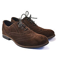 Мужская обувь больших размеров туфли броги оксфорды замша коричневые Rosso Avangard BS Felicete Brown Vel
