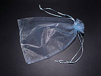 Подарочные ювелирные мешочки из органзы однотонные Цвет голубой. 20х30см