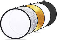 Отражатель рефлектор для фото Alitek 60 см 5 в 1, складной