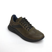 Хаки легкие кроссовки кожаные повседневная мужская обувь больших размеров Rosso Avangard DolGa Oliva BS