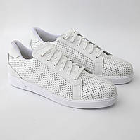 Белые летние кроссовки кожаные кеды мужская обувь больших размеров Rosso Avangard Puran White Perf BS