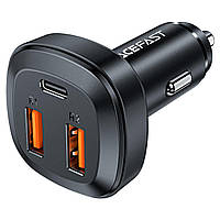 Автомобільний зарядний пристрій ACEFAST B9 66W(2USB-A+USB-C) three port metal car charger