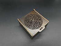 Шкатулка-купюрница квадратная для украшений и денег с резьбой дерево из фанеры 11х11х5м