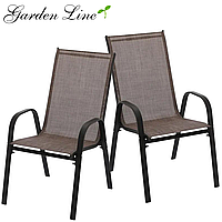 Крісла садові зі штучного ротанга Garden Line NEO3678 Коричневі, Садові стільці для дачі