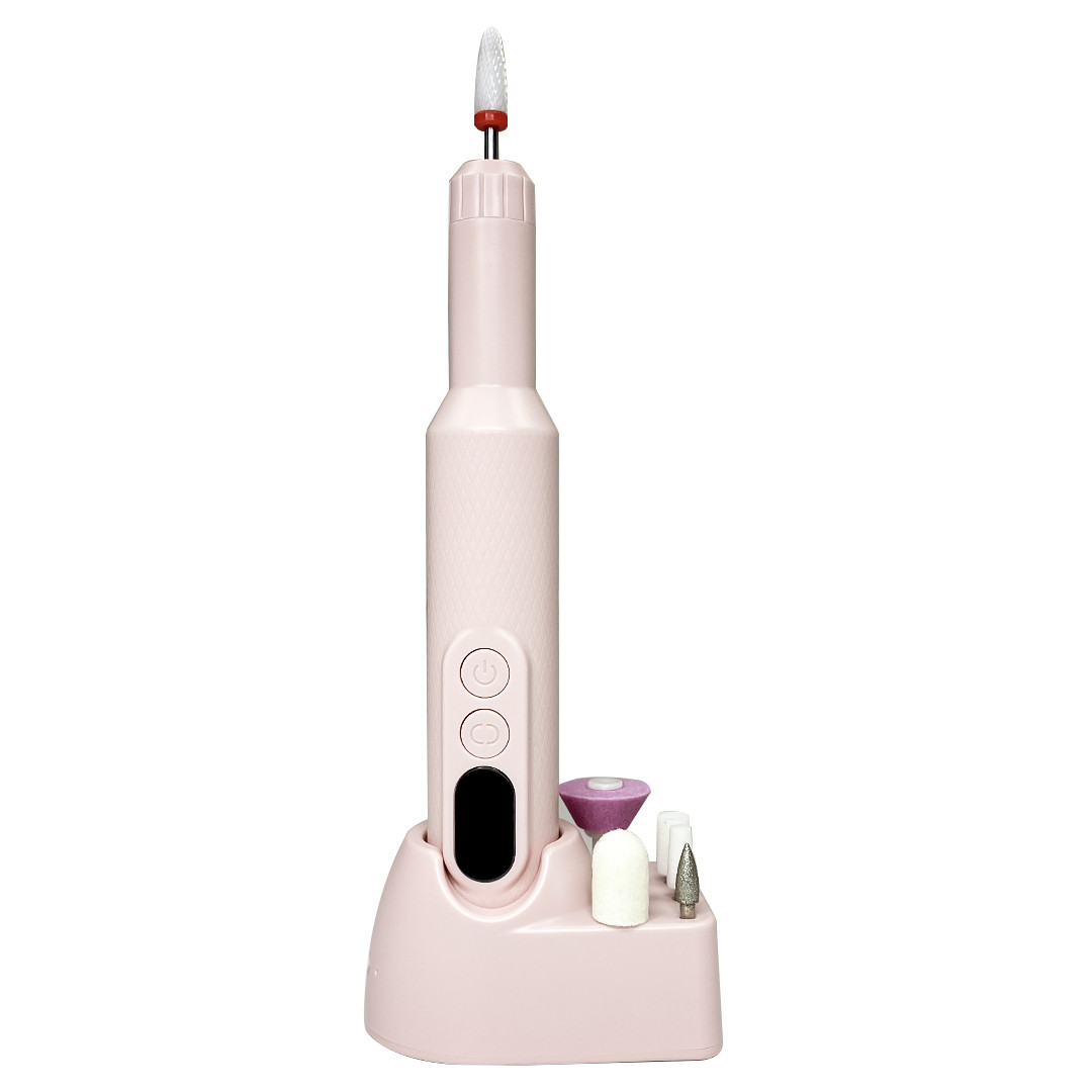 Фрезер для манікюру рожевий акумуляторний 18000 обертів Nail Drill ZS 150 фрезер для манікюру портативний на акумуляторі