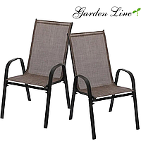 Вуличні садові стільці для дачі зі штучного ротанга Garden Line NEO3678 Коричневі, Пляжні меблі