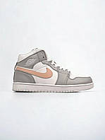Nike Air Jordan 1 High Fur Grey White Peach 36