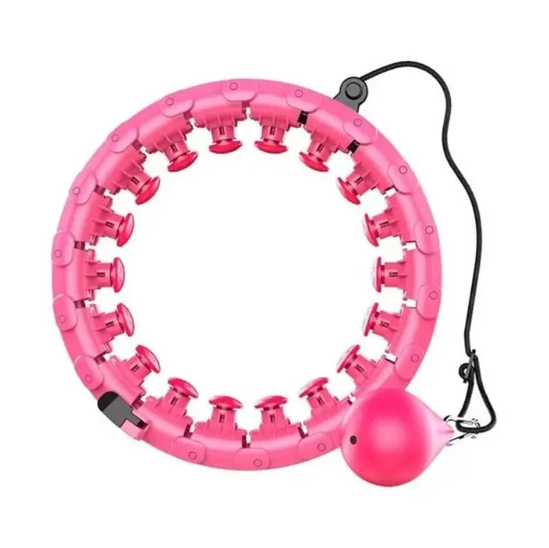 Обруч Hula Hoop 8767 з 24 знімними секціями з обтяжувачем Рожевий Лучшая цена