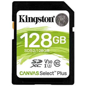 Kingston 128GB SDXC Canvas Select Plus 100R C10 UHS-I U3 V30 Модуль флеш-пам'яті