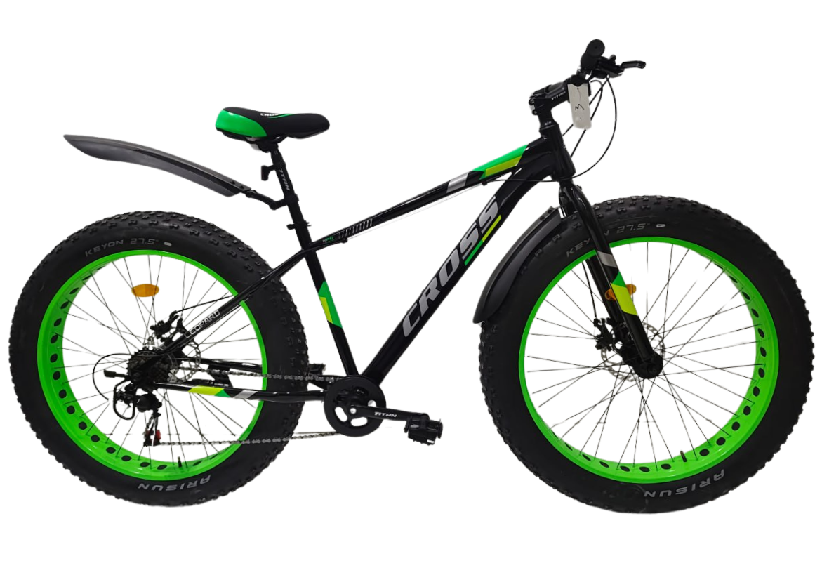 Велосипед 27,5*4,5" Leopard 2024 Рама-18" black-green
