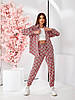 Жіночий літній костюм з принтом: штани-джогери та сорочка, фото 2