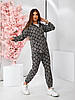 Жіночий літній костюм з принтом: штани-джогери та сорочка, фото 4