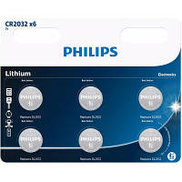 Батарейка Philips CR 2032 Lithium 3V * 6 CR2032P6/01B JLK