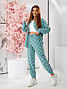Жіночий літній костюм з принтом: штани-джогери та сорочка, фото 8