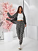 Жіночий літній костюм з принтом: штани-джогери та сорочка, фото 6