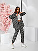 Жіночий літній костюм з принтом: штани-джогери та сорочка, фото 8