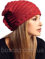 Молодіжна жіноча зимова шапка Adel ТМ Loman, теракотовий колір, розмір 56-58