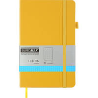 Книга записная Buromax Etalon 125x195 мм 96 листов в точку обложка из искусственной кожи Желтая BM.291360-08