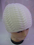 Стильна жіноча шапка Бона(Bona) TM Loman, подвійна і вовняна, колір білий, фото 6