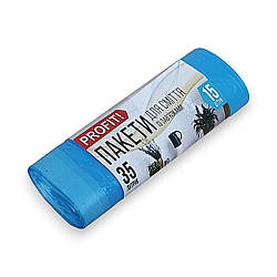 Пакети для сміття 35л ТМ Profit 15 шт з затяжкою