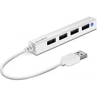 Концентратор Speedlink SNAPPY SLIM USB Hub, 4-Port, USB 2.0, Passive, White SL-140000-WE JLK