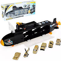 Игрушка Подводная Лодка с Набором Военных Машин и Вертолетом