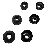 Насадки силіконові 4.5 мм амбушюри для вакуумних навушників та гарнітур 3 пари розмір S/M/L чорні, фото 5