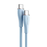 Кабель Vention USB 2.0 C Male to C Male 5A Cable 1.5M Light Blue Silicone Type (TAWSG) inc mus